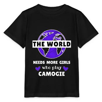 Le monde a besoin de plus de filles qui jouent au camogie. - T-shirt bio MINI CREATOR Stanley/Stella Enfant - noir - Devant - Mikhail (115cm)