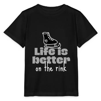 Patinage sur glace : La vie est meilleure sur la patinoire. - T-shirt bio MINI CREATOR Stanley/Stella Enfant - noir - Devant - Mikhail (115cm)