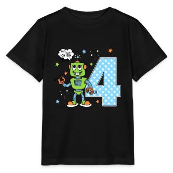 4. Geburtstag Roboter Jungen Geschenkidee - Stanley/Stella Kinder T-Shirt MINI CREATOR  - Schwarz - Vorne - Mikhail (115cm)