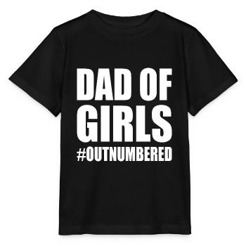 Dad of girls outnumbered - Stanley/Stella Kinder T-Shirt MINI CREATOR  - Schwarz - Vorne - Mikhail (115cm)