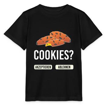 Cookies Akzeptieren Ablehnen lustiger Wortwitz - Stanley/Stella Kinder T-Shirt MINI CREATOR  - Schwarz - Vorne - Mikhail (115cm)