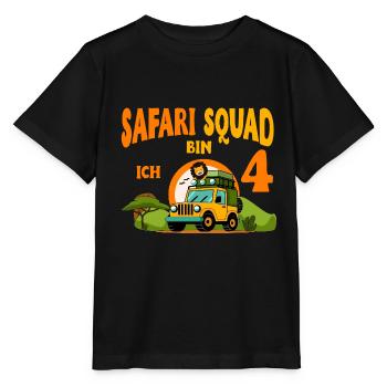 Safari Anniversaire Motif 4 Ans Garçons - T-shirt bio MINI CREATOR Stanley/Stella Enfant - noir - Devant - Mikhail (115cm)