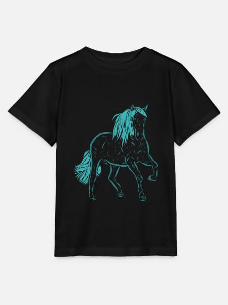 Pferd - Stanley/Stella Kinder T-Shirt MINI CREATOR - Schwarz
