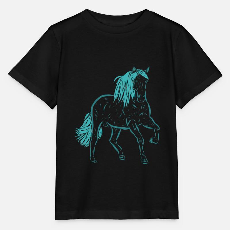 Pferd - Stanley/Stella Kinder T-Shirt MINI CREATOR  - Schwarz