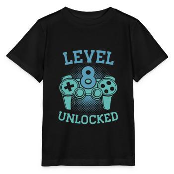 8 Geburtstag Level 8 Unlocked 8 Jahre Geschenkidee - Stanley/Stella Kinder T-Shirt MINI CREATOR  - Schwarz - Vorne - Mikhail (115cm)