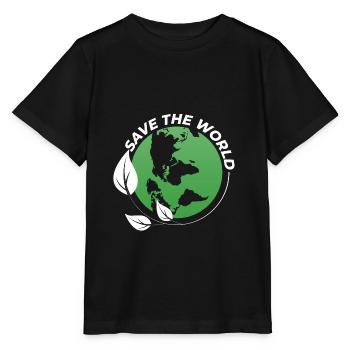 Save the World - Stanley/Stella MINI CREATOR Kids’ T-Shirt - black - Front - Mikhail (115cm)