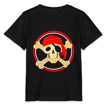 Pirates crâne de mort corsaire pirates osseux - T-shirt bio MINI CREATOR Stanley/Stella Enfant - noir - Devant - Mikhail (115cm)