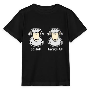 Schaf Unschaf - Stanley/Stella Kinder T-Shirt MINI CREATOR  - Schwarz - Vorne - Mikhail (115cm)