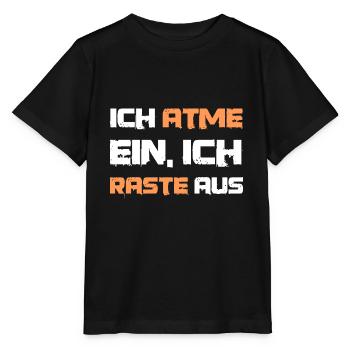 Lustiger Spruch Ich atme ein - Stanley/Stella Kinder T-Shirt MINI CREATOR  - Schwarz - Vorne - Mikhail (115cm)