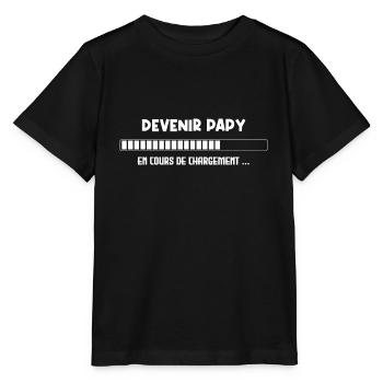 Papa en cours de chargement Veuillez attendre - T-shirt bio MINI CREATOR Stanley/Stella Enfant - noir - Devant - Mikhail (115cm)