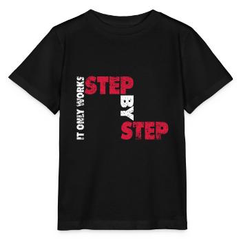 Step by Step | Schritt für Schritt - Stanley/Stella Kinder T-Shirt MINI CREATOR  - Schwarz - Vorne - Mikhail (115cm)