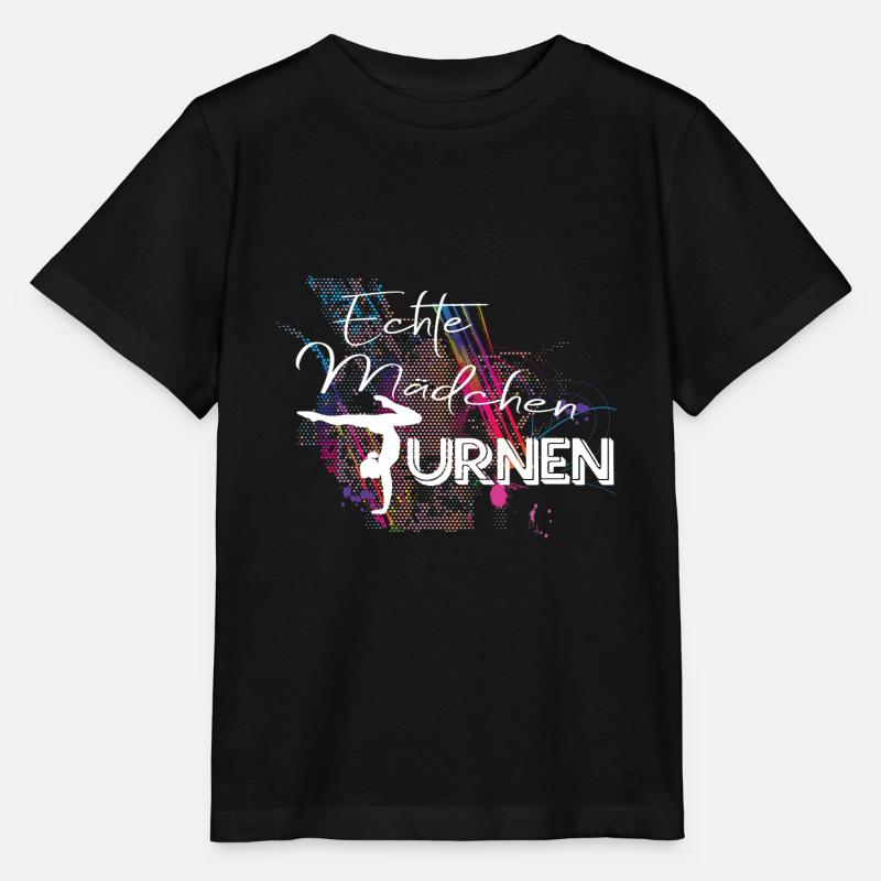 Echte Mädchen Turnen Geschenkidee für Turnerin - Stanley/Stella Kinder T-Shirt MINI CREATOR  - Schwarz