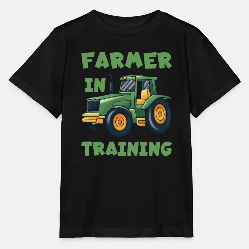 Kinder lustiger Traktor Junge Bauer in Ausbildung Traktor - Stanley/Stella Kinder T-Shirt MINI CREATOR  - Schwarz