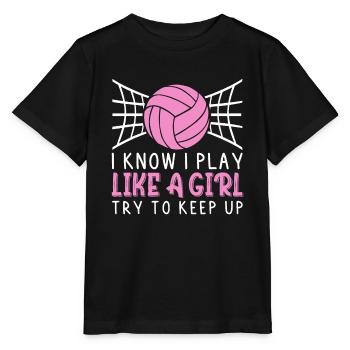 Funny Volleyball Design For Women Girls Volleyball - Stanley/Stella MINI CREATOR Kids’ T-Shirt - black - Front - Mikhail (115cm)