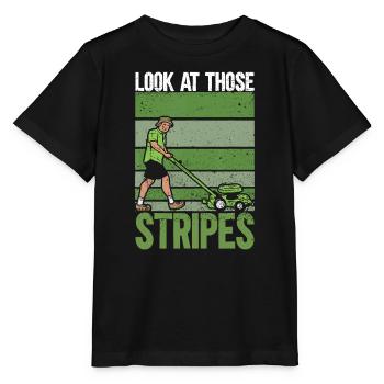 Regardez ces rayures - Pelouse tondre Drôle de papa pelouse - T-shirt bio MINI CREATOR Stanley/Stella Enfant - noir - Devant - Mikhail (115cm)