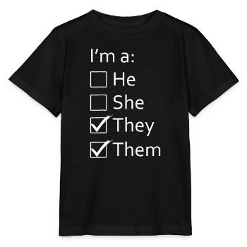 Non-binaire genre neutre Je suis un ils eux pronoms - T-shirt bio MINI CREATOR Stanley/Stella Enfant - noir - Devant - Mikhail (115cm)