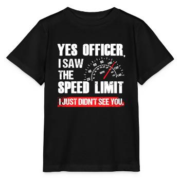Funny Yes Officer Speeding Supercar Race Enthusias - Stanley/Stella Kinder T-Shirt MINI CREATOR  - Schwarz - Vorne - Mikhail (115cm)