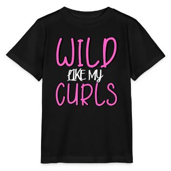 Wild wie meine Locken süß lustig - Stanley/Stella Kinder T-Shirt MINI CREATOR  - Schwarz - Vorne - Mikhail (115cm)
