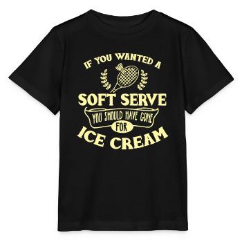 Badminton Shirt Joke Soft Serve Citation Badminton Pl - T-shirt bio MINI CREATOR Stanley/Stella Enfant - noir - Devant - Mikhail (115cm)