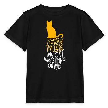 Désolé d’être en retard Mon chat était assis sur moidésolé im la - T-shirt bio MINI CREATOR Stanley/Stella Enfant - noir - Devant - Mikhail (115cm)
