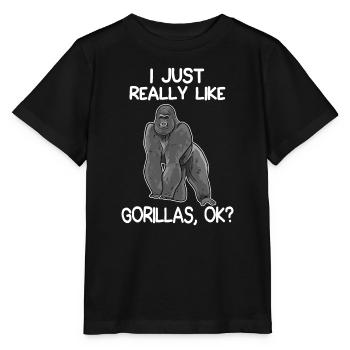 J’aime vraiment Gorillas Funny Gorilla Lover - T-shirt bio MINI CREATOR Stanley/Stella Enfant - noir - Devant - Mikhail (115cm)