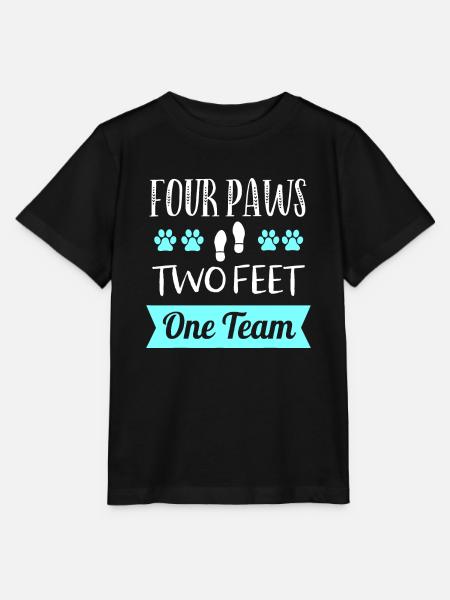 Hunde Agility Bekleidung Vier Pfoten Zwei Füße Team Hund Tr - Stanley/Stella Kinder T-Shirt MINI CREATOR  - Schwarz