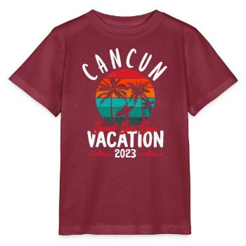 Cancun Mexique Vacances Plage Famille Ami Groupe T - T-shirt bio MINI CREATOR Stanley/Stella Enfant - bordeaux - Devant - Kain (125cm)