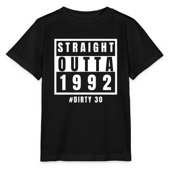 Straight Outta 1992 Dirty Thirty - Stanley/Stella Kinder T-Shirt MINI CREATOR  - Schwarz - Vorne - Mikhail (115cm)