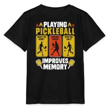 Pickleball spielen verbessert das Gedächtnis Funny Picklebal - Stanley/Stella Kinder T-Shirt MINI CREATOR  - Schwarz - Vorne - Mikhail (115cm)