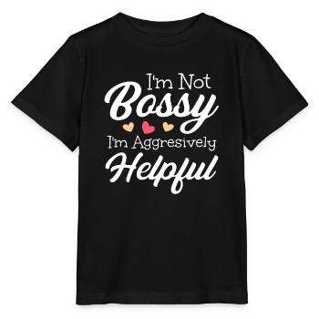 Drôle de patron, je ne suis pas autoritaire, je suis agressivement utile - T-shirt bio MINI CREATOR Stanley/Stella Enfant - noir - Devant - Mikhail (115cm)
