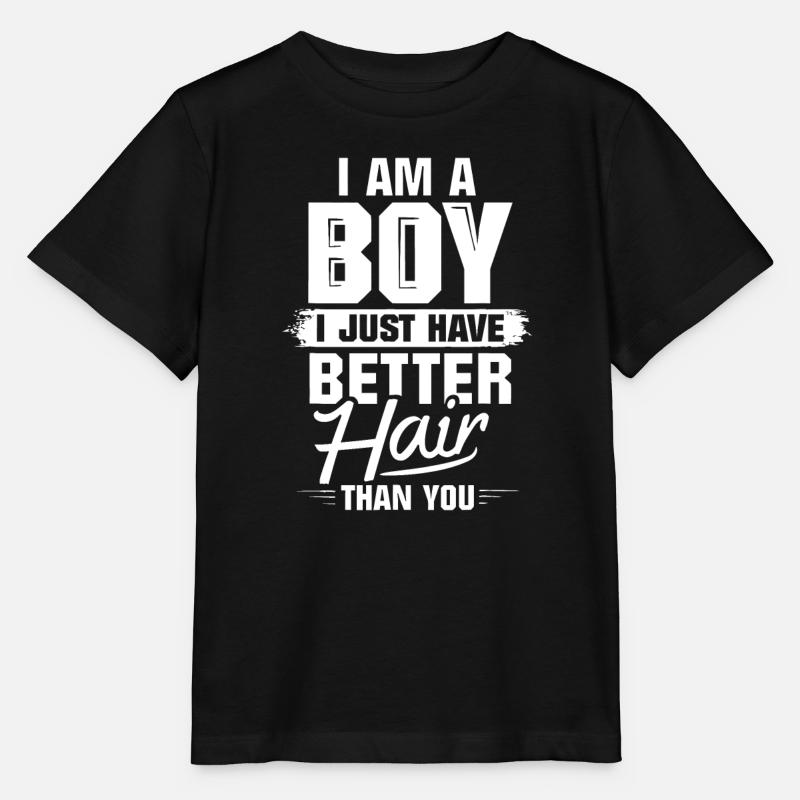 Ich bin ein Junge, ich habe nur bessere Haare als du Funny B - Stanley/Stella Kinder T-Shirt MINI CREATOR  - Schwarz