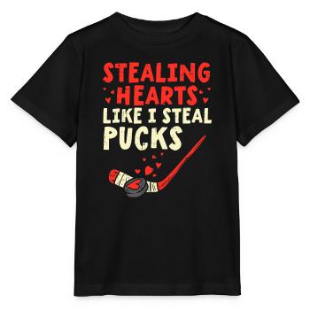Stealing Heart Like I Steal Pucks Valentines Day H - Stanley/Stella MINI CREATOR Kids’ T-Shirt - black - Front - Mikhail (115cm)