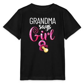 Sexe révélé Grand-mère dit fille future grand-mère - T-shirt bio MINI CREATOR Stanley/Stella Enfant - noir - Devant - Mikhail (115cm)