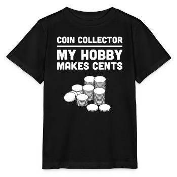 Lustiges "Mein Hobby macht Cents" Münzsammelei - Stanley/Stella Kinder T-Shirt MINI CREATOR  - Schwarz - Vorne - Mikhail (115cm)