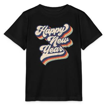Vintage Happy New Year Silvester Party - Lustiges Silvester - Stanley/Stella Kinder T-Shirt MINI CREATOR  - Schwarz - Vorne - Mikhail (115cm)