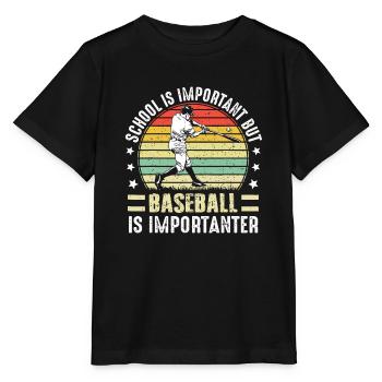 L’école vintage est importante, mais le baseball est important - T-shirt bio MINI CREATOR Stanley/Stella Enfant - noir - Devant - Mikhail (115cm)