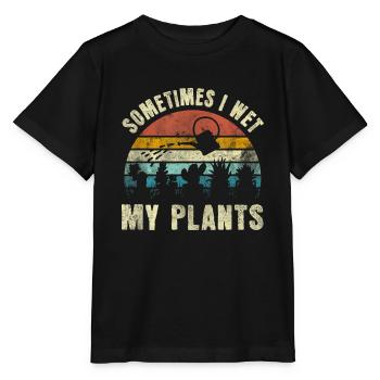 Parfois, je mouille mes plantes, drôle de jardinage - T-shirt bio MINI CREATOR Stanley/Stella Enfant - noir - Devant - Mikhail (115cm)