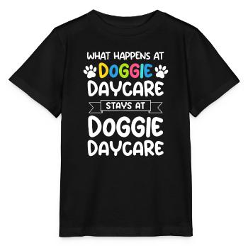 What happens at doggie daycare Quote Dog Daycare W - Stanley/Stella MINI CREATOR Kids’ T-Shirt - black - Front - Mikhail (115cm)