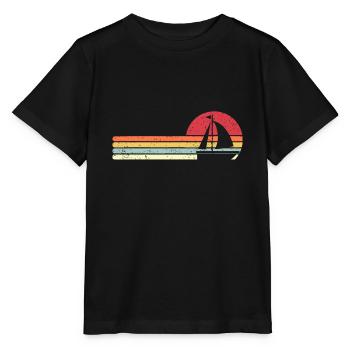 Sailing, Retro Style Sail Boat - Stanley/Stella MINI CREATOR Kids’ T-Shirt - black - Front - Mikhail (115cm)