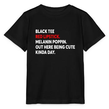 Rouge à lèvres noir rouge mélanine Poppin ici Outsideblac - T-shirt bio MINI CREATOR Stanley/Stella Enfant - noir - Devant - Mikhail (115cm)