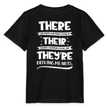 Là leur ils sont t shirt grammaire anglaise drôle - T-shirt bio MINI CREATOR Stanley/Stella Enfant - noir - Devant - Mikhail (115cm)