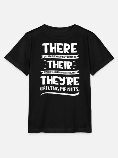There Their They're T shirt English Grammar Funny - Stanley/Stella MINI CREATOR Kids’ T-Shirt - black
