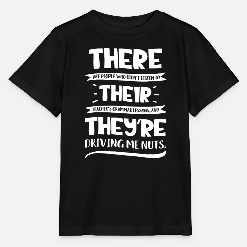 Dort sind sie T-Shirt Englische Grammatik lustig - Stanley/Stella Kinder T-Shirt MINI CREATOR  - Schwarz