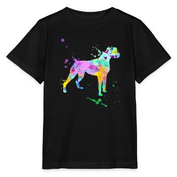 Boxer Dog Race Paint Splatter Art Pet Lovers Owne - T-shirt bio MINI CREATOR Stanley/Stella Enfant - noir - Devant - Mikhail (115cm)
