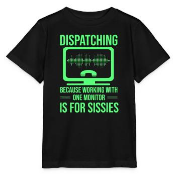 Drôle de répartiteur - Opérateur d’urgence Jaune mince - T-shirt bio MINI CREATOR Stanley/Stella Enfant - noir - Devant - Mikhail (115cm)