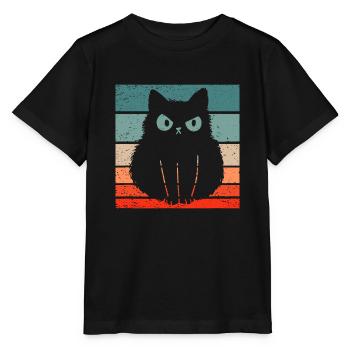 Cat Style Rétro Vintage - T-shirt bio MINI CREATOR Stanley/Stella Enfant - noir - Devant - Mikhail (115cm)