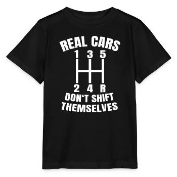 Real cars don't shift themselves Mechanic Auto Rac - Stanley/Stella MINI CREATOR Kids’ T-Shirt - black - Front - Mikhail (115cm)