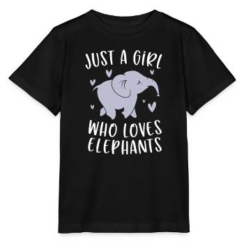 Nur ein Mädchen, das Elefanten liebt Lustiger Elefant Gif - Stanley/Stella Kinder T-Shirt MINI CREATOR  - Schwarz - Vorne - Mikhail (115cm)
