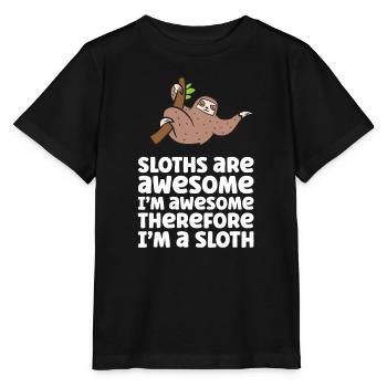 Les paresseux sont géniaux. Je suis génial donc je suis un s - T-shirt bio MINI CREATOR Stanley/Stella Enfant - noir - Devant - Mikhail (115cm)