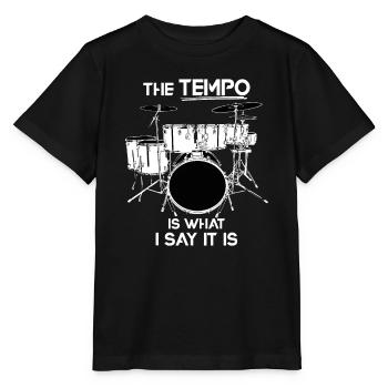Le tempo est ce que je dis c’est Drumsdrummer pundrum - T-shirt bio MINI CREATOR Stanley/Stella Enfant - noir - Devant - Mikhail (115cm)
